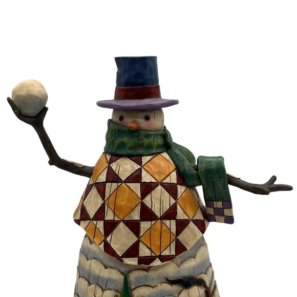 Jim Shore SIGNED 2004 Collectors Heartwood Creek 12" Winter Mischief Snowman - Picture 7 of 12